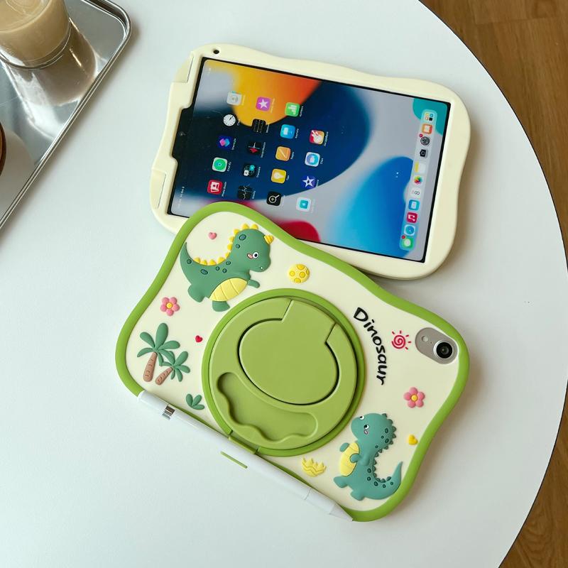 iPad タブレット air Apple ケース カバー pro mini 保護 おしゃれ かわいい かっこいい シンプル シリコン 落下防止 子供 女の子 男の子 回転 スタンド 恐竜 フィルム ストラップ