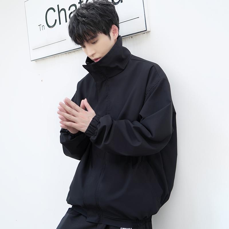 メンズ ファッション 春夏 秋冬 かっこいい オシャレ モテ 男性用 紳士服 服 韓国 シンプル 大人 メンズ スタンドカラー ジャケット 春夏 秋 ハイエンドな ワークウェア ジャケット アメリカン スタイル 薄手 ジャケット