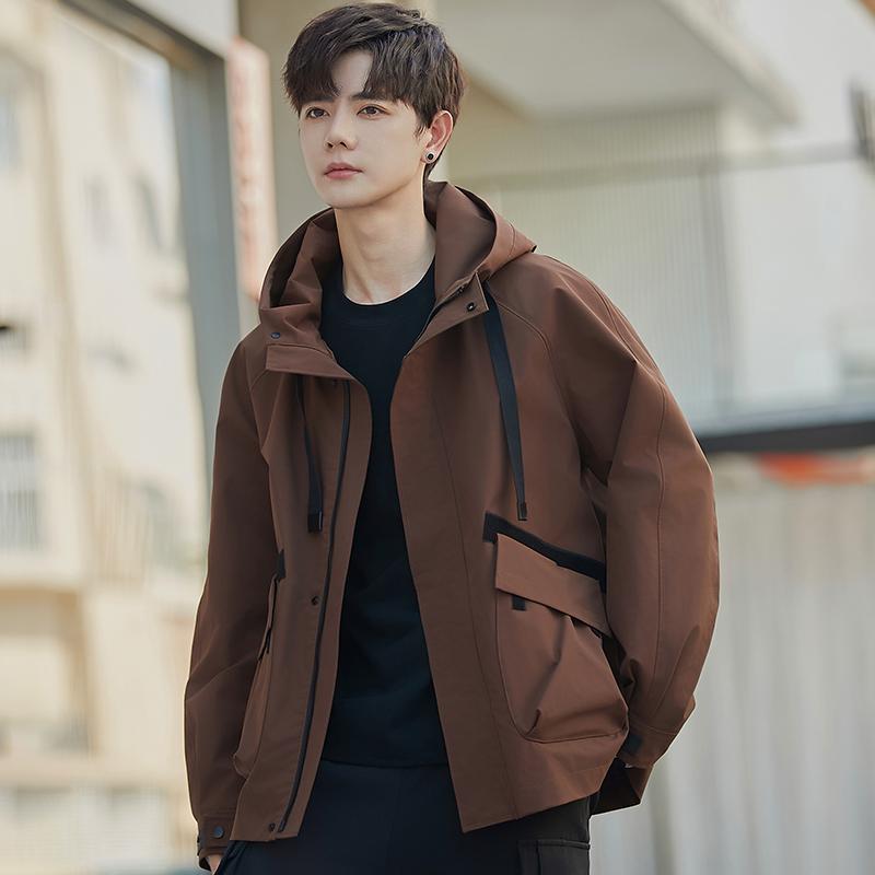 メンズ ファッション 春夏 秋冬 かっこいい オシャレ モテ 男性用 紳士服 服 韓国 シンプル 大人 メンズ フード 防風 ジャケット 春秋 ハイエンド トップ メンズ アウトドア ワークジャケット｜YKC8