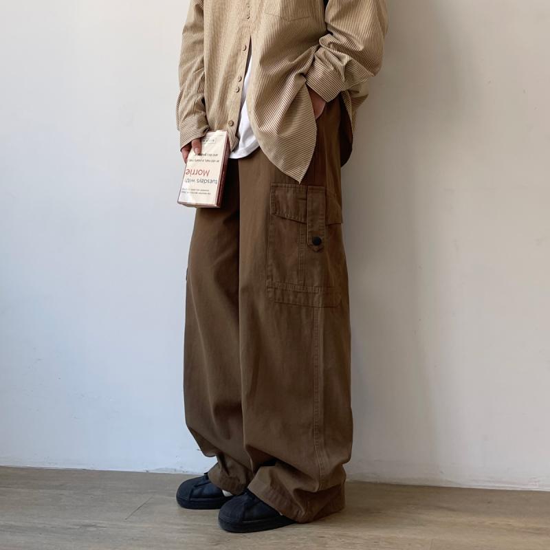 メンズ ファッション 春夏 秋冬 かっこいい オシャレ モテ 男性用 紳士服 服 韓国 シンプル 大人 春秋 レトロ オーバー オール パンツ ボーイズファッション ストレート 快適 カジュアル パンツ｜YKC8