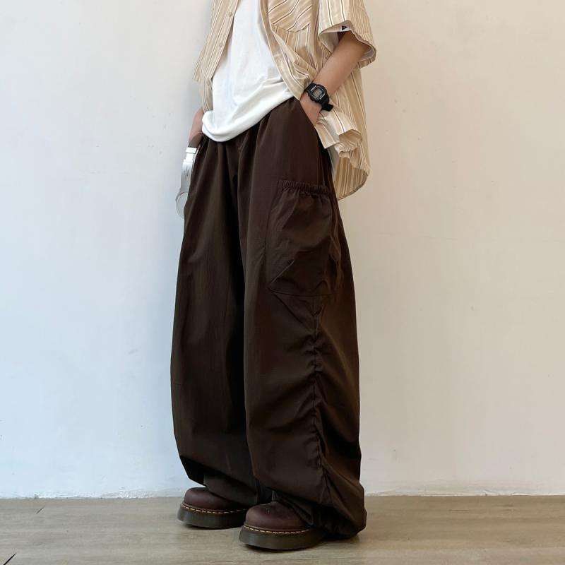 メンズ ファッション 春夏 秋冬 かっこいい オシャレ モテ 男性用 紳士服 服 韓国 シンプル 大人 夏 薄手 ズボン メンズ レディース レトロ プリーツ ワイド レッグ パンツ カジュアル パンツ