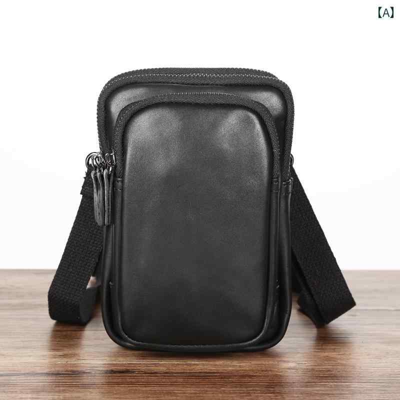 メンズ ファッション おしゃれ かっこいい メンズ クロス ボディバッグ メンズ ミニショルダーバッグ レトロ 小さい ハンギング バッグ 革 携帯電話 バッグ 多機能 ウエスト バッグ
