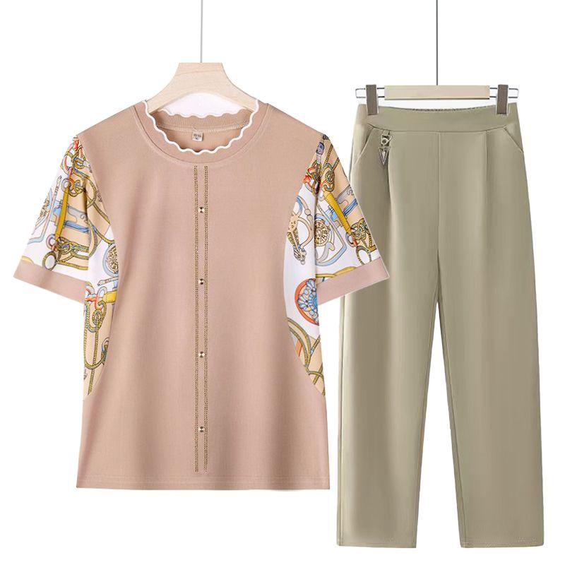 レディース ファッション おしゃれ 春夏 秋冬 大人 上品 高級 マダム ミス ミセス プレゼント 敬老日 母日 母 夏 冷感 ニット シャツ おしゃれな トップス 女性 ラウンドネック 半袖 T シャツ スーツ｜YKC8