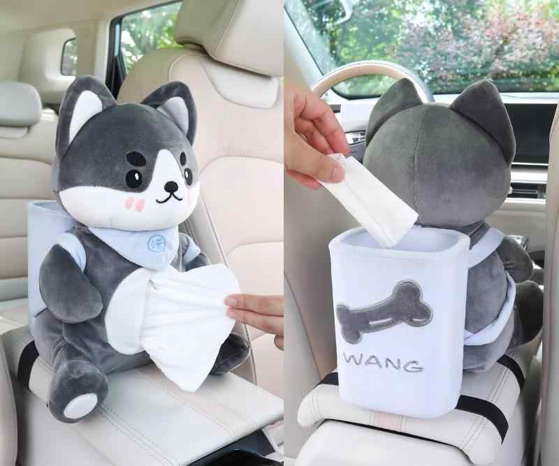 レディース 女性 子供 キッズ カー用品 車用品 ティッシュ ボックス ゴミ箱 おしゃれ かわいい 車内 装飾 ケース シンプル 動物 犬 パンダ うさぎ クマ ブタ 猫 リボン