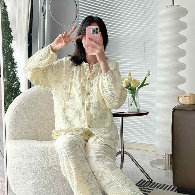 レディース ファッション 春夏 かわいい おしゃれ マタニティ 妊娠中 ベビー 赤ちゃん 綿 ガーゼ パジャマ 薄手 ルームウェア 花柄 シンプル