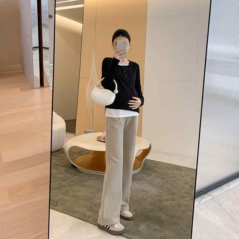 レディース ファッション 春 秋 冬 かわいい おしゃれ マタニティ 妊娠中 ベビー 赤ちゃん トップス パンツ 長袖 長ズボン シンプル