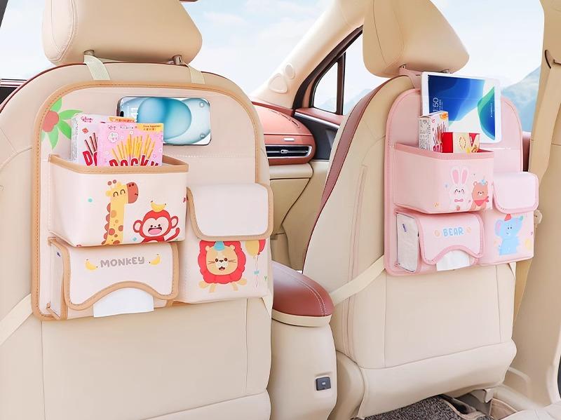 ホルダー ポケット 車用品 カー用品 アクセサリー シート おしゃれ 座席 シンプル 収納 多機能 吊り下げ 後部 ティッシュ ボックス 動物 イラスト キッズ 子供 赤ちゃん ベビー ゴミ箱 バケツ カーテン スマホ かわいい｜YKC8