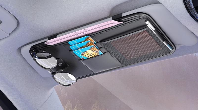ホルダー ポケット 車用品 カー用品 アクセサリー おしゃれ 座席 シンプル 収納 多機能 サンバイザー メガネ カード チケット サングラス ペン｜YKC8 28,170円