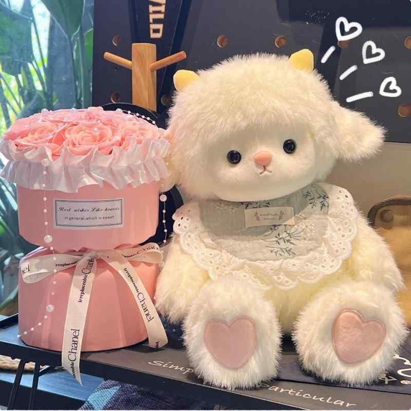 クッション 枕 ふわふわ 男の子 女の子 インテリア おもちゃ ぬいぐるみ 人形 かわいい ベビー 赤ちゃん 子供 プレゼント おすすめ 誕生日 ギフト クリスマス 贈り物 出産祝い 羊 花束 クマ 花束 枯れにくい バースデー 紙袋 ラッピング