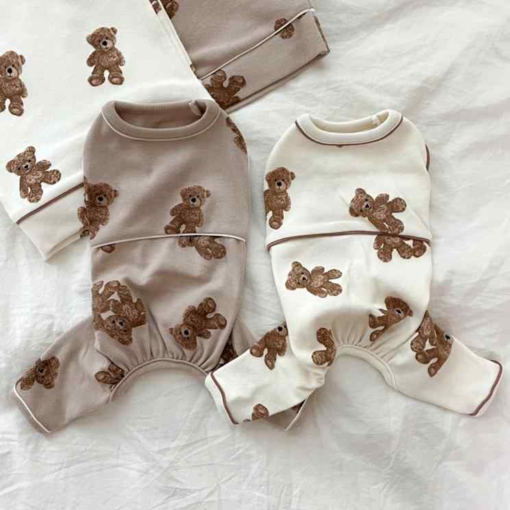ドッグウェア 春夏 ペット 犬 猫 服 散歩 かわいい おしゃれ 衣装 小型 クマ シンプル テディベア|YKC8