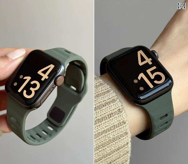 Apple Watch アップルウォッチ 成人男性 メンズ 成人女性 レディース ウオッチ 胴締め 今めかしい 可愛らしい かっこいい 運動競技 ケイ素樹脂 通気性 ホンブルグ帽 分かりやすい 新型 Ultra 10 9 8 7 6 5 4 3 2 1 夜光