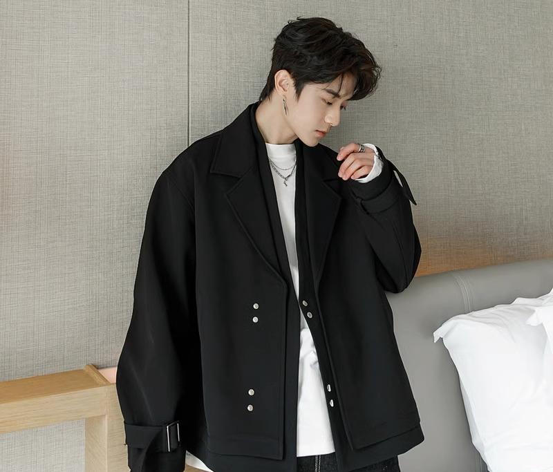 メンズ ファッション 春夏 秋　冬 かっこいい オシャレ モテ 男性用 紳士服 服 韓国 メンズ フェイク ツーピース 韓国 カジュアル ボーイズ ジャケット