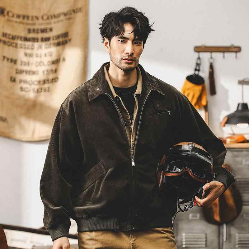 メンズ ファッション 春夏 秋　冬 かっこいい オシャレ モテ 男性用 紳士服 服 韓国 シンプル アメリカン レトロ ヘビー コーデュロイジャケット メンズ 秋　冬 タフ 秋 ハリントン ジャケット｜YKC8