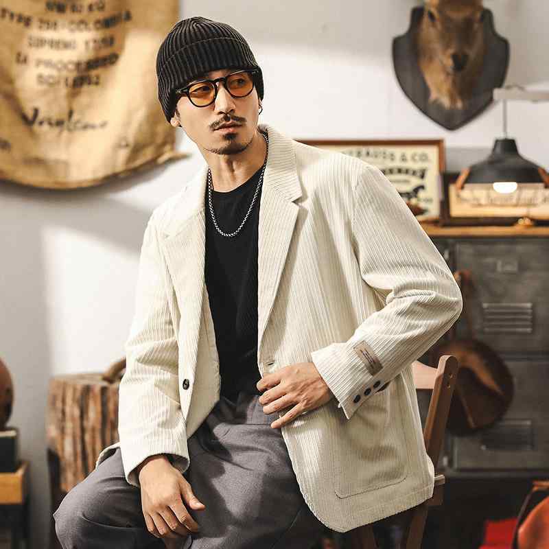 メンズ ファッション 春夏 秋冬 かっこいい オシャレ モテ 男性用 紳士服 服 韓国 シンプル アメリカン レトロ コーデュロイ ブレザー メンズ 秋 ファッション ヴィンテージ 仕事 通勤 英国 紳士 ビジネス スーツ