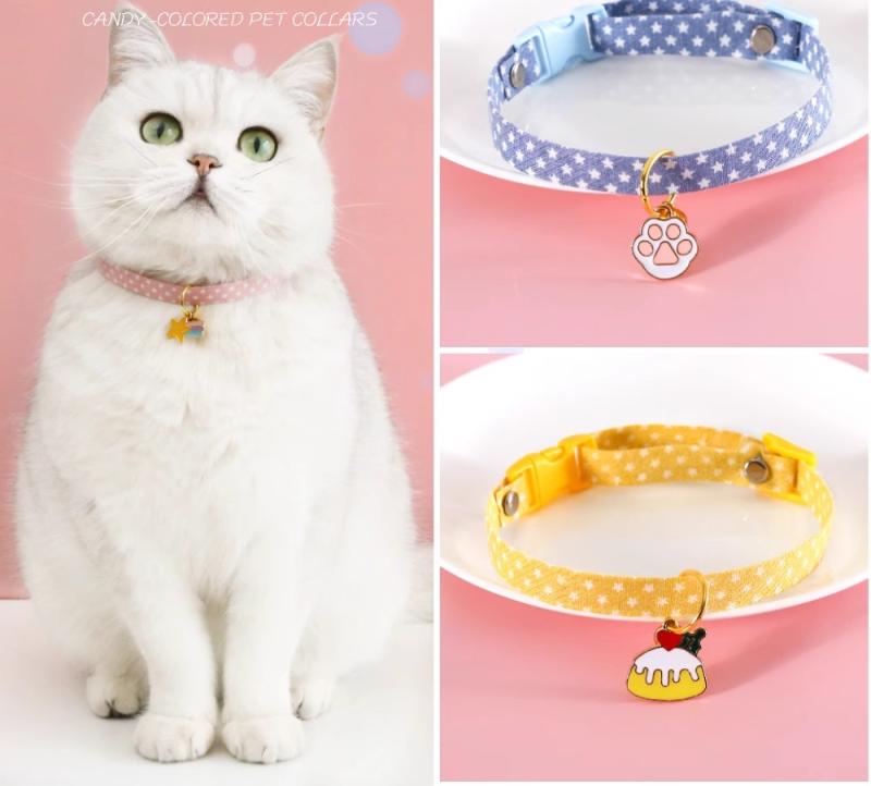 おすすめ 犬 猫 愛玩動物 グッズ 可愛らしい 今めかしい 頸飾り かざり付ける 自然調整能力のある 西洋菓子 流星物質 球 分かりやすい 点点 水玉 鈴 胴締め バックル 安全性のある
