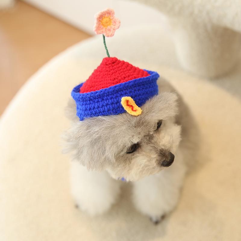 おすすめ 犬 猫 愛玩動物 グッズ 愛くるしげ 今めかしい 頸飾り かざり付ける かぶり笠 おもしろ キョンシー ハロウィン 自動人形 編み物