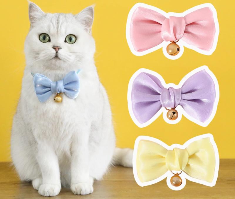 おすすめ 犬 猫 愛玩動物 グッズ 可愛らしい 今めかしい 頸飾り かざり付ける 御姫様 光輝 蝶タイ シュロの葉 鈴 呼びりん バックル 安全性のある