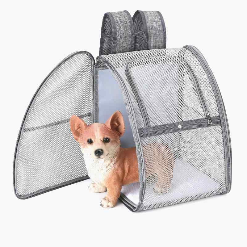 犬 猫 キャリー ペット 外出 バッグ ポータブル 運ぶ 外出 メッシュ 通気性 シンプル リュックサック ポケット 収納｜YKC8