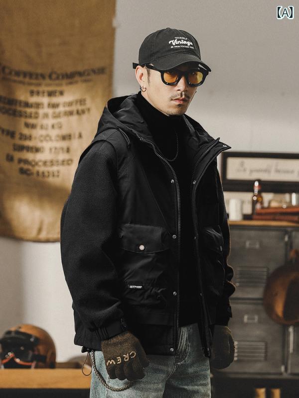 メンズ ファッション 春夏 秋冬 かっこいい オシャレ モテ 男性用 紳士服 服 韓国 シンプル アメリカ ワークウェア 男性用 コットンジャケット ゆったり 男性用 コットンジャケット 裏起毛 厚手 冬 ラム ベルベット ジャケット｜YKC8
