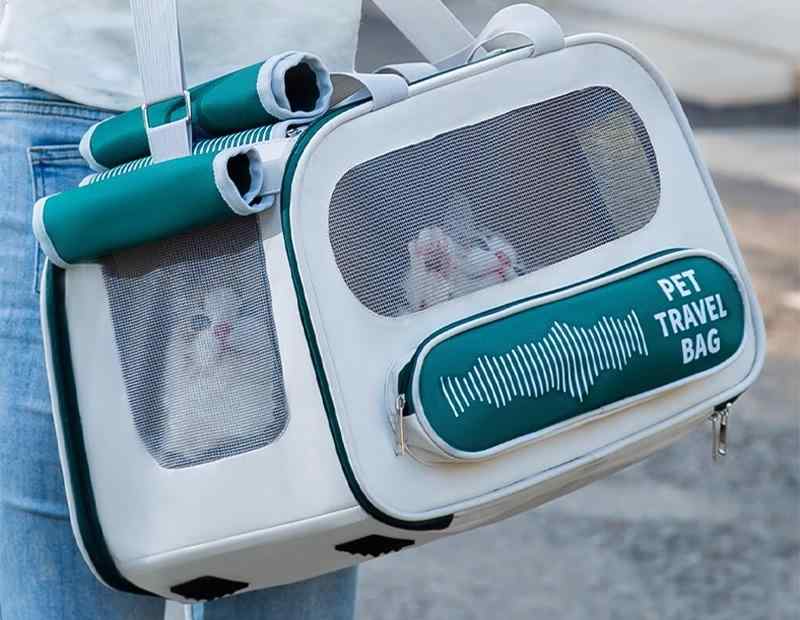 犬 猫 キャリー ペット 外出 バッグ ポータブル 運ぶ 通気性 大容量 ショルダー ハンド 広い かわいい おしゃれ 通気性 リード セット|YKC8