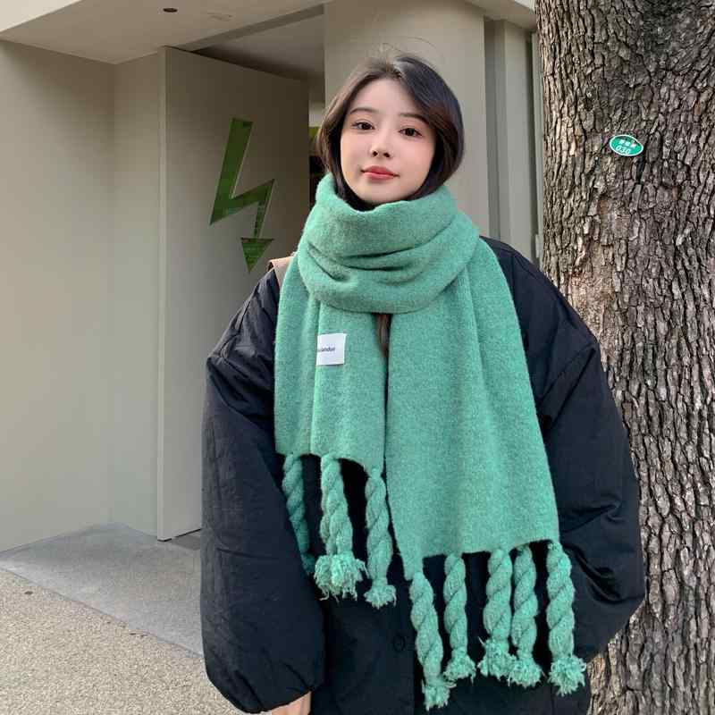 レディース ファッション 秋冬 ニット スカーフ マフラー 女性 韓国 ネックウォーマー かわいい おしゃれ 40cm×200cm 厚手 ショール ロング|YKC8