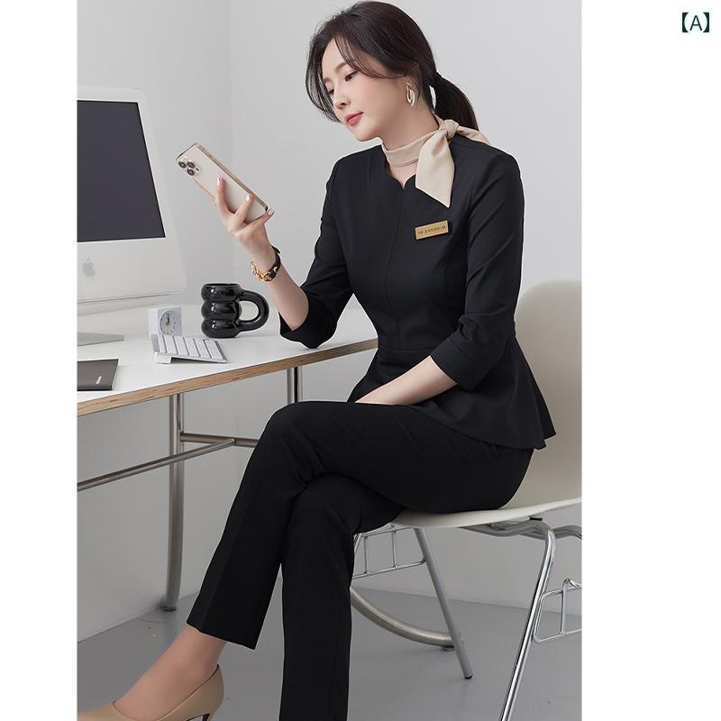 ユニフォーム 制服 韓国 亭主もち用 受け付け 美容室  ハイエンド 労働者階級 背広 朱夏 宝飾品 旅人宿 向こう正面 事務机  亭主もち用
