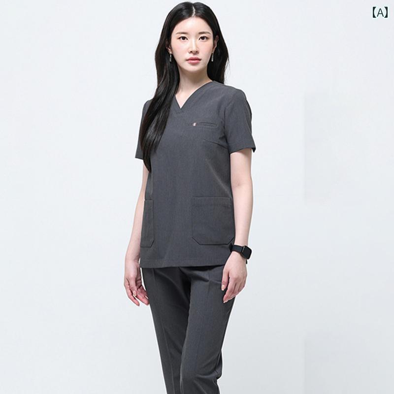 ユニフォーム 制服 亭主もち用 洗い濯ぎ 服 お手て ブラシ 服 外科手術 着 半袖 看護 師 歯科 お医者さん 速乾 伸縮性 薄っぺら 距てる 服