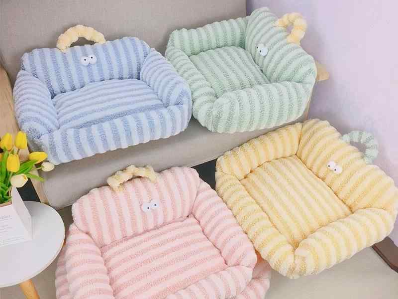 犬 猫 ペット ベッド 寝具 かわいい おしゃれ 秋冬 暖かい 保温 四角 ソファ シンプル ふわふわ