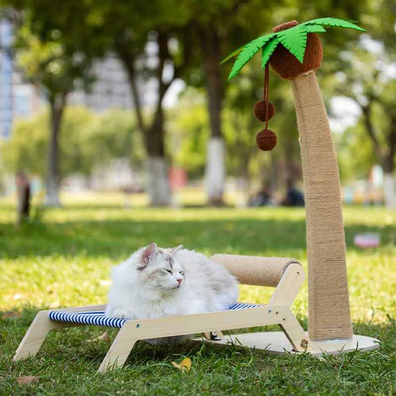 猫 ペット ベッド 寝具 かわいい おしゃれ おすすめ インテリア 爪研ぎ おもちゃ ボード チェア ココナッツ ツリー クライミング 木製 ウッド ストライプ シンプル 5,659円