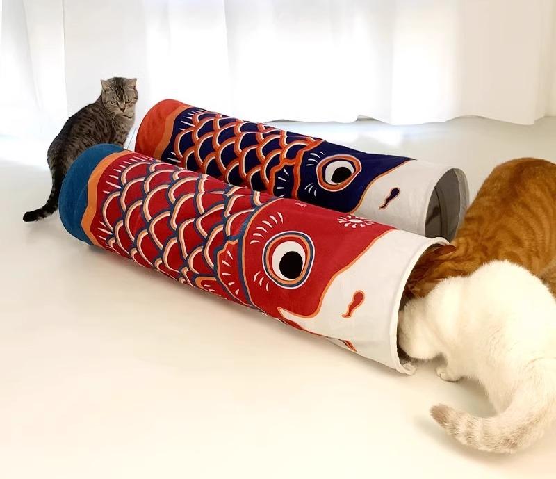 おもちゃ トンネル 運動 犬 猫 かわいい おしゃれ 迷路 穴 折りたたみ 通路 鯉のぼり おもしろ 個性的 パロディ｜YKC8