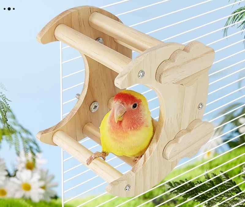 ペット用品 おすすめ 小動物 おしゃれ かわいい 鳥 インコ オウム 文鳥 ヨウム おもちゃ 木製 月 シンプル 止まり木 シーソー