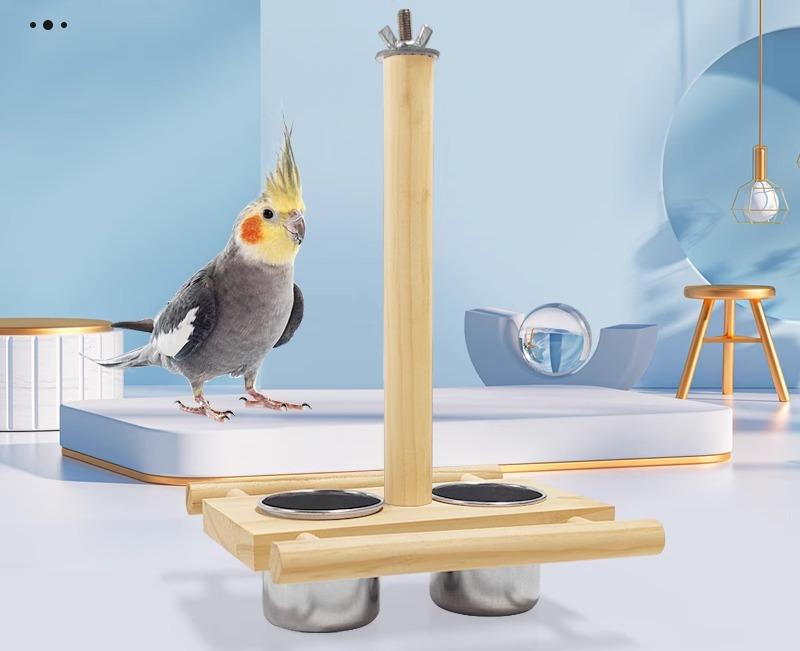 ペット用品 おすすめ 小動物 おしゃれ かわいい 鳥 インコ オウム 文鳥 ヨウム おもちゃ 吊り下げ フード ボウル ステンレス カップ 食器 餌 水 おやつ シンプル 木製 止まり木 フック ネジ