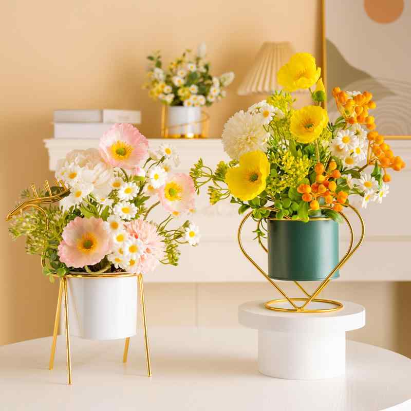 おすすめ インテリア 装飾 飾り 小物 置物 花瓶 鉢 おしゃれ かわいい プレゼント 贈り物 造花 北欧 テーブル フラワー フェイク バラ 華やか ハート リビング
