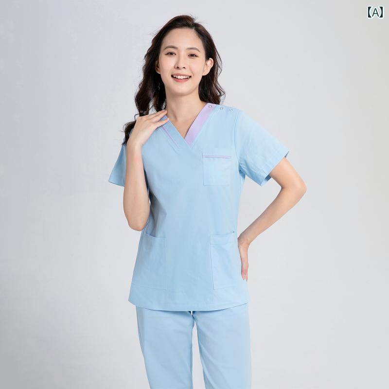 ユニフォーム 制服 口 歯科 お医者さん 看護 師 室内用便器 服 大層らしい 櫂 愛玩動物 外科手術 室 毛はらい 手 服 綿 メンズ 長袖 半袖 背広