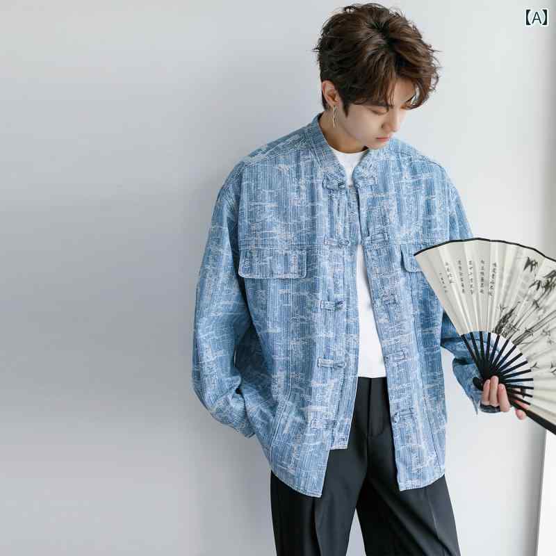 メンズ ファッション 春夏 秋冬 かっこいい オシャレ モテ 男性用 紳士服 服 韓国 シンプル 大人 秋 古風 スタンドカラー プレート ボタン カジュアル 長袖 シャツ｜YKC8 34,340円