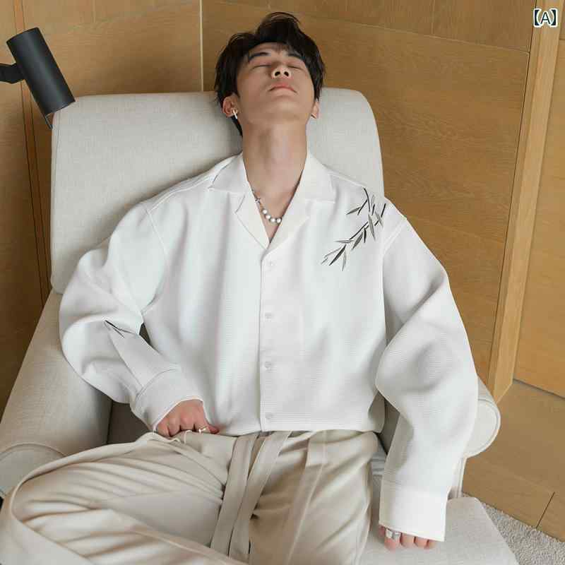 メンズ ファッション 春夏 秋冬 かっこいい オシャレ モテ 男性用 紳士服 服 韓国 シンプル 大人 長袖 シャツ ワッフル ゆったり カジュアル シャツ 春