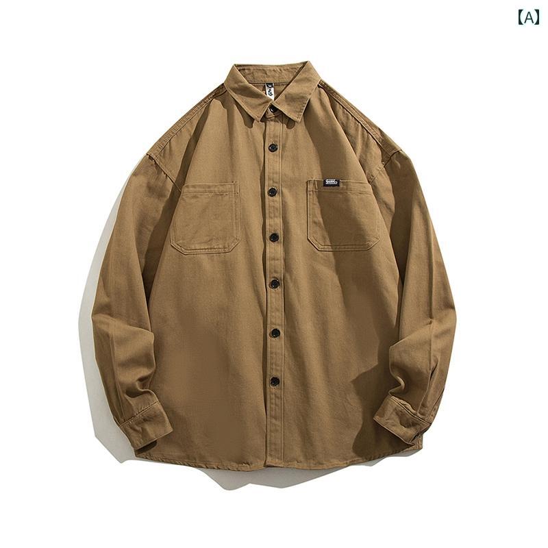 メンズ ファッション 春夏 秋冬 かっこいい オシャレ モテ 男性用 紳士服 服 韓国 シンプル 大人 ワークシャツ メンズ 長袖 春秋 快適 綿 シャツ ハイエンド ファッション カジュアル ジャケット