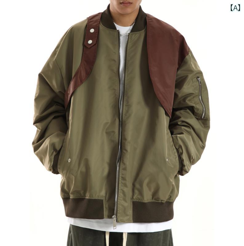 メンズ ファッション 春夏 秋　冬 かっこいい オシャレ モテ 男性用 紳士服 服 韓国 シンプル 大人 秋　冬 野球 ユニフォーム メンズ アメリカン レトロ ジャケット オーバー サイズ ワークウェア ストリート ジャケット ウドブレーカー
