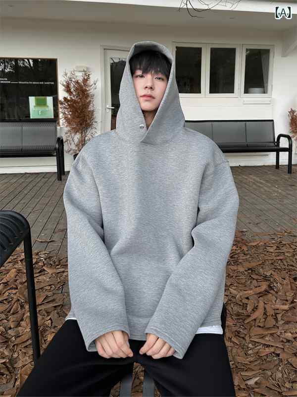 メンズ ファッション 春夏 秋冬 かっこいい オシャレ モテ 男性用 紳士 韓国 シンプル 大人 韓国 高級 コンポジット スペース コットン スウェットシャツ メンズ 無地 カジュアル トップス