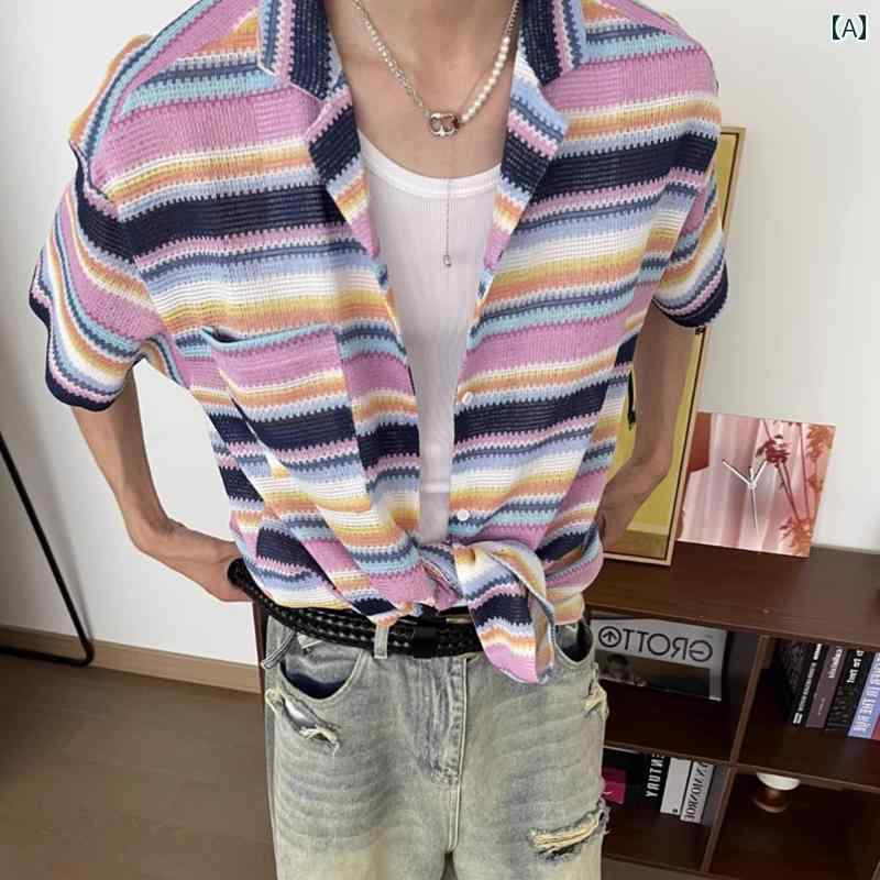 メンズ ファッション 春夏 秋冬 かっこいい オシャレ モテ 男性用 紳士服 服 韓国 シンプル 大人 夏用 アメリカン レトロ コントト トイプ 半袖 シャツ 薄手 カジュアル シャツ ジャケット｜YKC8