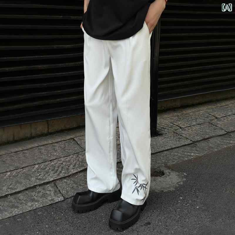 メンズ ファッション 春夏 秋冬 かっこいい オシャレ モテ 男性用 紳士服 服 韓国 シンプル 大人 緑 ドレープ ーツ ズボン メンズ 夏 トレート カジュアル ーツ 長ズボン