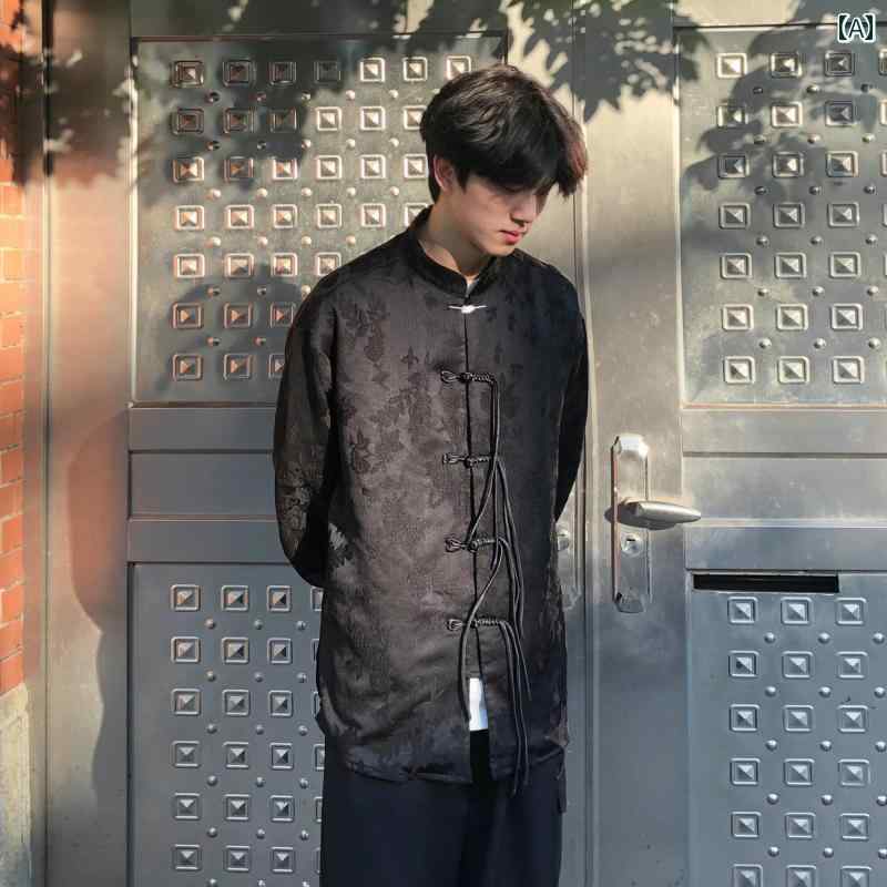 メンズ ファッション 春夏 秋冬 かっこいい オシャレ モテ 男性用 紳士服 服 韓国 シンプル 大人 チュニッ メンズ タンドカー ボタン ダウン シャツ メンズ 長袖 エンゲージメント シャツ ジャケット|YKC8