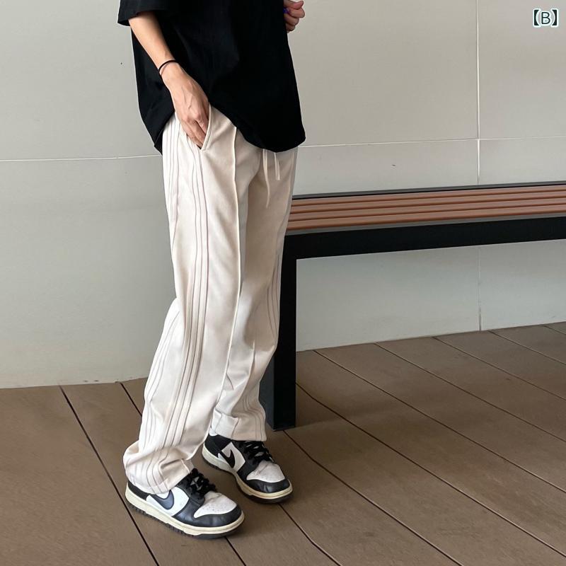 メンズ ファッション 春夏 秋冬 かっこいい オシャレ モテ 男性用 紳士服 服 韓国 シンプル 大人 エード サイド トイプ アメリカン レトロ カジュアル パンツ メンズ トレート ソリッドカー 快適 ポーツ パンツ｜YKC8