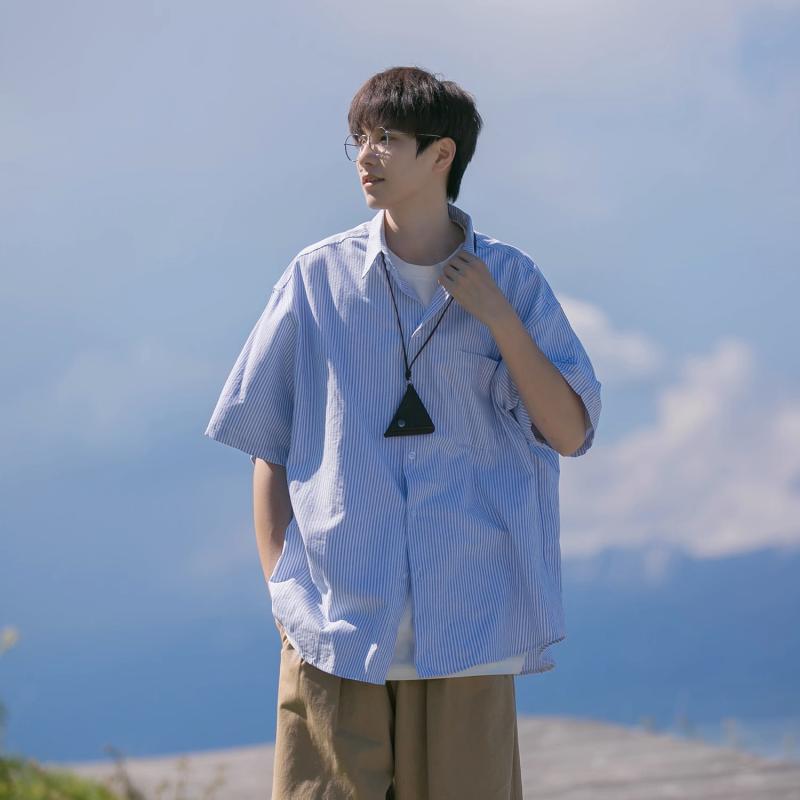メンズ ファッション 春夏 秋冬 かっこいい オシャレ モテ 男性用 紳士服 服 韓国 シンプル 大人 アメリカン レトロ ストラトイプ 半袖 シャツ 男性用 夏 薄手 カジュアル 半袖 シャツ ジャケット