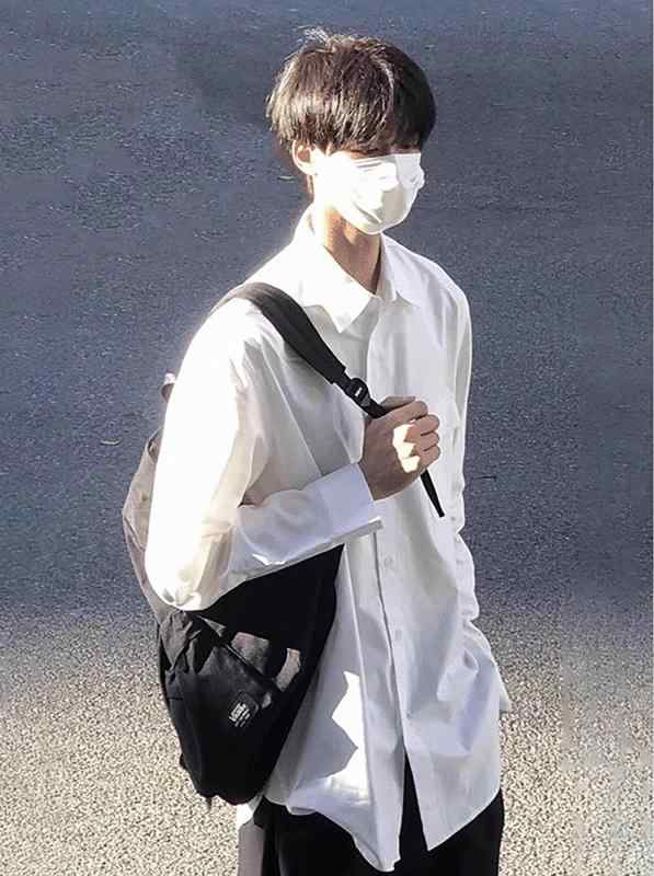 メンズ ファッション 春夏 秋冬 かっこいい オシャレ モテ 男性用 紳士服 服 韓国 シンプル 大人 高級 ナポリ 長袖 シャツ メンズ 韓国 カジュアル ドレープ 白 シャツ|YKC8
