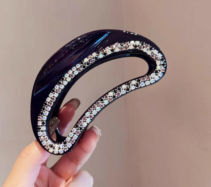 レディース ファッション 女性 かわいい おしゃれ 韓国 高級 ギフト プレゼント アクセサリー ジュエリー 髪飾り ヘア クリップ エレガント アクリル ラインストーン キラキラ 髪留め 装飾