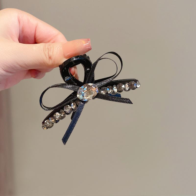 レディース ファッション 女性 かわいい おしゃれ 韓国 高級 ギフト プレゼント アクセサリー ジュエリー 髪飾り ヘア リボン クリップ ヘッド リボン 髪留め シンプル クリスタル キラキラ ラインストーン 装飾