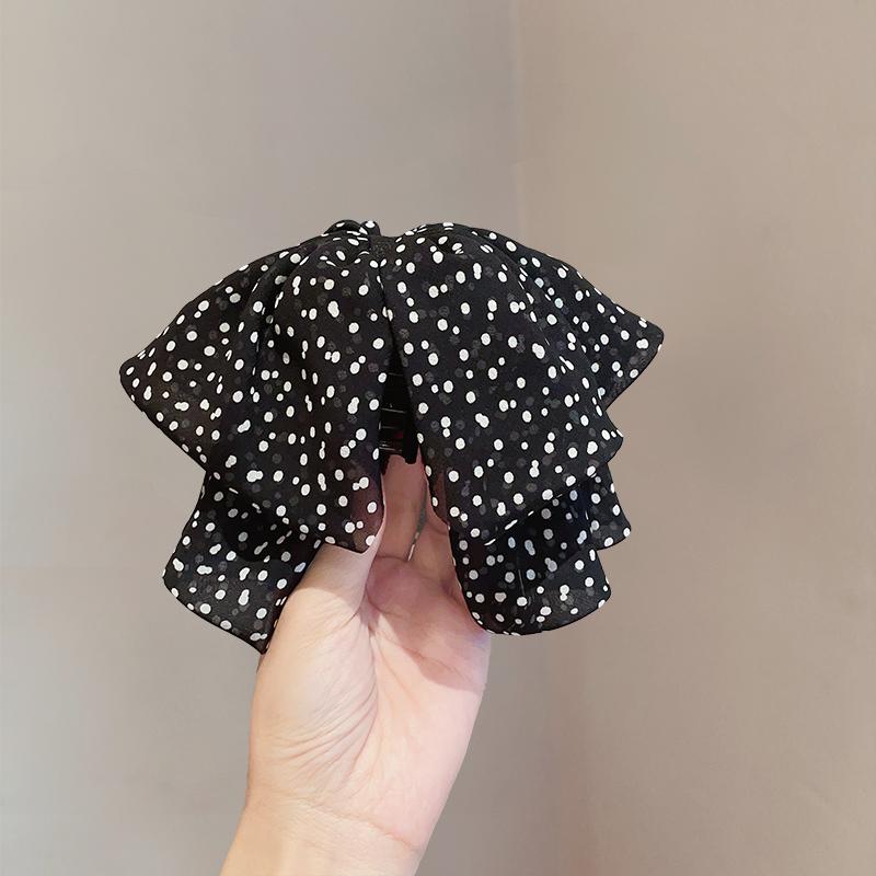 レディース ファッション 女性 かわいい おしゃれ 韓国 高級 ギフト プレゼント アクセサリー ジュエリー 髪飾り ヘア レトロ ドット 水玉 メッシュ クリップ シンプル 髪留め 装飾