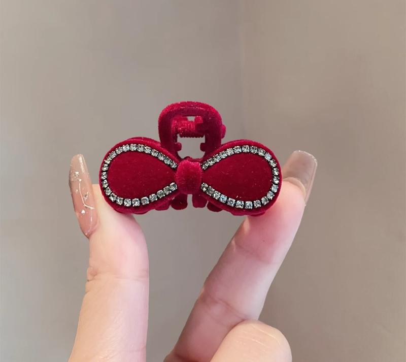 レディース ファッション 女性 かわいい おしゃれ 韓国 高級 ギフト プレゼント アクセサリー ジュエリー 髪飾り ヘア リボン クリップ ピン 後頭部 キラキラ ラインストーン 髪留め シンプル 装飾