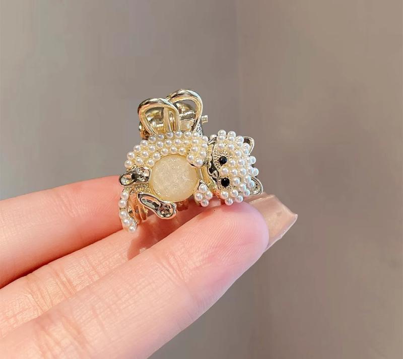 レディース ファッション 女性 かわいい おしゃれ 韓国 高級 ギフト プレゼント アクセサリー ジュエリー 髪飾り ヘア パール 猫 クリップ 前髪 ピン シンプル 髪留め 装飾